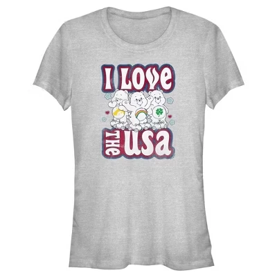 Женская футболка Care Bears I Love USA, серый меланж