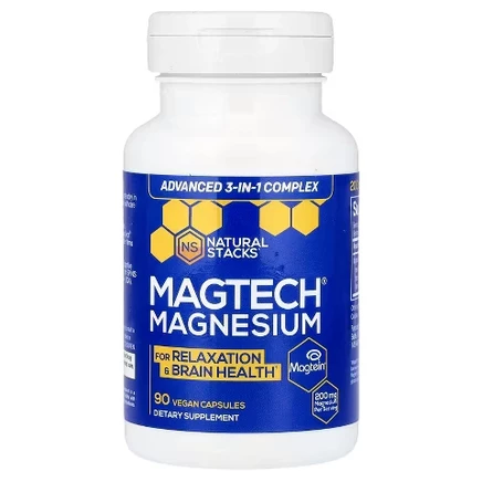 MagTech®, магний, 90 веганских капсул (66,6 мг на капсулу)