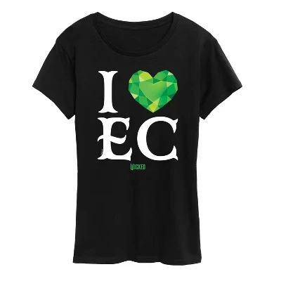 Женская футболка с коротким рукавом и рисунком I Love Emerald City, черная