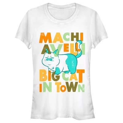 Женская футболка Machiavelli Big Cat in Town для юниорок белого цвета