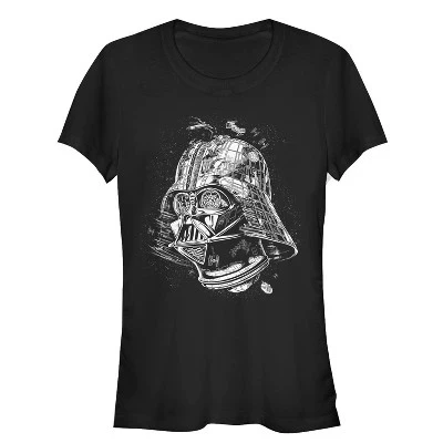 Женская футболка Star Wars Вейдер и Звезда Смерти, черная