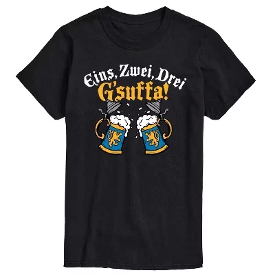 Мужская футболка Eins Zwei Drei Gsuffa Oktoberfest с коротким рукавом и рисунком, черная