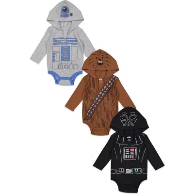Детские боди STAR WARS для младенцев, 3 шт., разноцветные