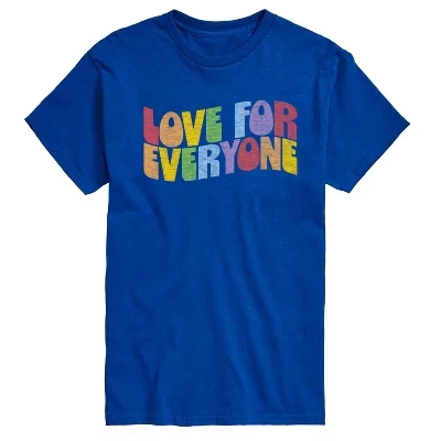 Мужская футболка с радужным рисунком Love For Everyone с коротким рукавом и надписью Love For Everyone