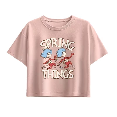 Футболка для девочек Dr. Seuss Spring Things, розовая
