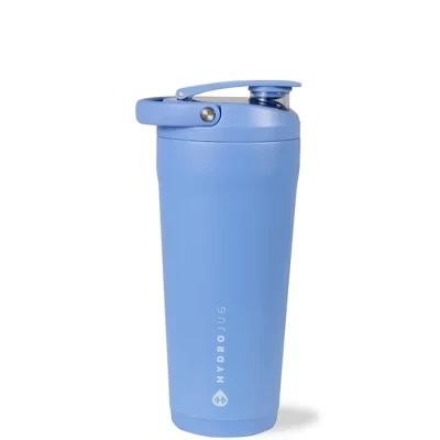 Изолированный шейкер на 24 унции – Бутылка-шейкер из нержавеющей стали с бесшумной решеткой для смешивания, герметичная откидывающаяся крышка светло-голубого цвета