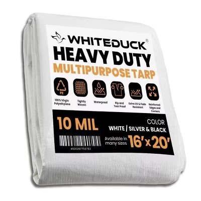 Тент WHITEDUCK 170 г водонепроницаемый, черный с серебристым