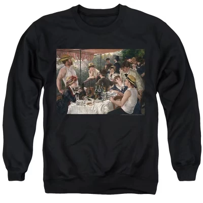 Мужская толстовка с круглым вырезом Pierre Auguste Renoir Luncheon of the Boating Party от Пьера Огюста Ренуара, черная