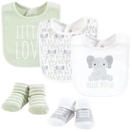 Набор слюнявчика и носков Hudson Baby Elephant
