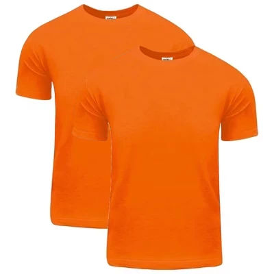 Мужская хлопковая футболка Active Comfort с коротким рукавом и круглым вырезом из 2 упаковок оранжевого цвета
