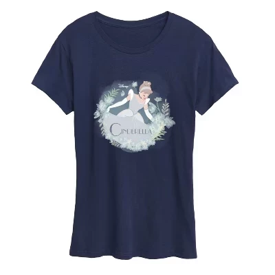 Женская футболка Cinderella Circle с коротким рукавом и рисунком, синяя