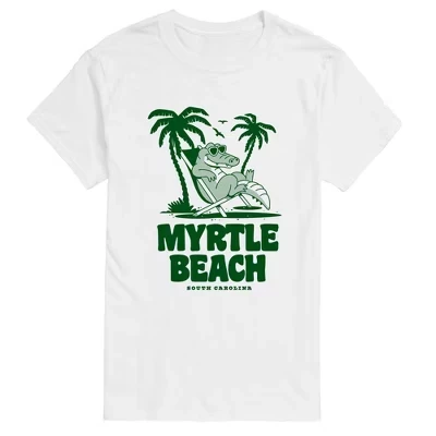 Мужская футболка с коротким рукавом из кожи аллигатора Myrtle Beach, белая