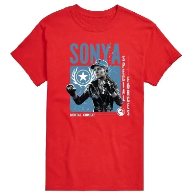 Мужская футболка Sonya Special Forces с коротким рукавом и рисунком, красная