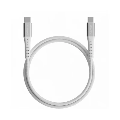 Кабель USB-C Nautica CB500 65W плетеный, белый