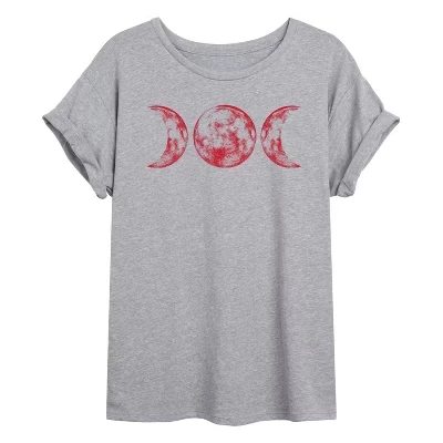 Женская футболка с объемным рисунком Scarlet Red Moon серого цвета