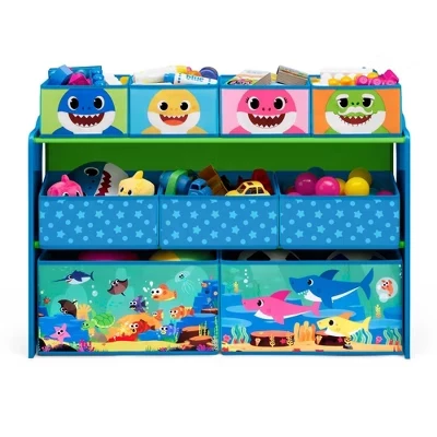 Органайзер для игрушек Baby Shark на 9 ящиков с многоразовыми наклейками baby shark