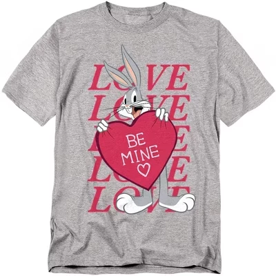 Men's  Valentine's Day Bugs Bunny Be Mine T-Shirt athletic heather