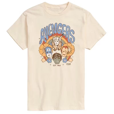 Men's -  - Avengers Floral Short Sleeve Graphic T-Shirt cream