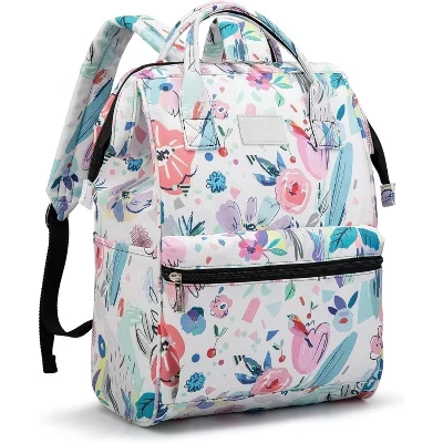 Wide-Open Laptop Backpack for 15.6 Inch - Travel & Outdoor Backpack, Floral Design. flowers