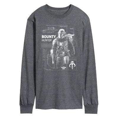 Мужская футболка Bounty Hunter Dark Digital с длинным рукавом и графическим рисунком heather charcoal