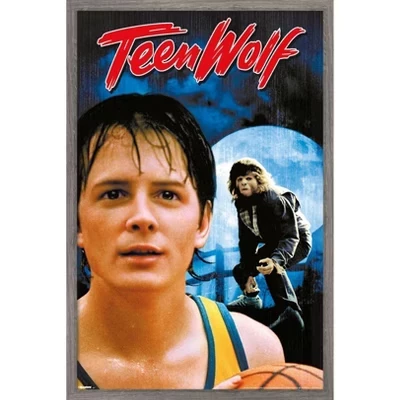 Волчонок-подросток (1985) - Настенный плакат в рамке на DVD Key Art с гравюрами из Барнвуда