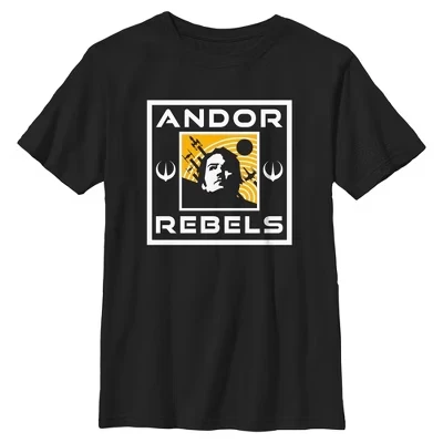 Мальчики : Футболка Andor Cassian Bold Rebels черного цвета