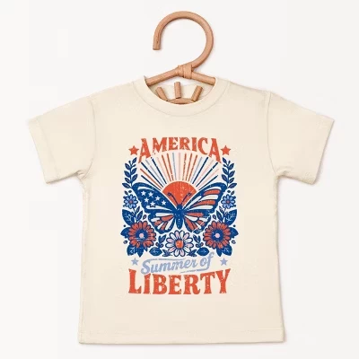 Кремовая футболка для малышей с коротким рукавом America Summer Of Liberty