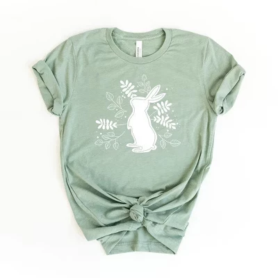 Женская футболка с цветочным рисунком Bunny и коротким рукавом sage