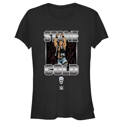 Женская футболка с серебристым логотипом Steve Austin для юниоров Stone Cold, черная