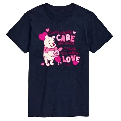 Мужская футболка с коротким рукавом Care Too Much Called Love с графическим рисунком синего цвета