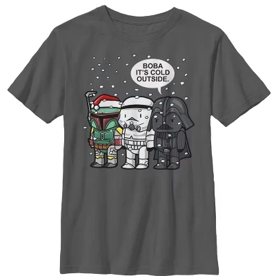 Футболка для мальчиков Star Wars Boba, угольно-серая