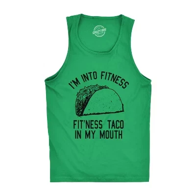 Мужская фитнес-футболка Taco In My Mouth Tanktop Funny Shirt - Мужская майка Crazy Dog Для смеха
