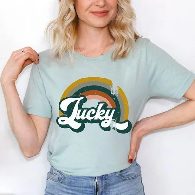 Женская футболка Lucky Rainbow с коротким рукавом и рисунком морской пены