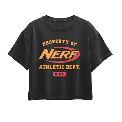 Спортивная одежда для девочек - Nerf - Спортивный отдел Nerf Футболка с коротким рукавом и графическим рисунком, черная