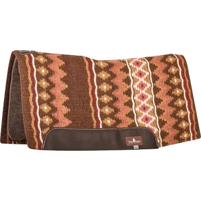 Накидка для седла Western Saddle Pad - 1/2-дюймовый войлок из натуральной шерсти, верх ручной работы, контурная спинка и рельеф увядания каштаново-палевого цвета