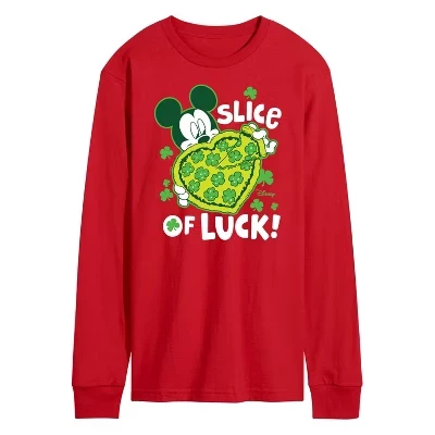 Мужская футболка с длинным рукавом Slice Of Luck с графическим рисунком, красная