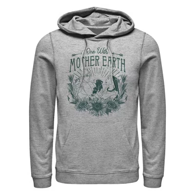 Мужская толстовка с капюшоном Pocahontas One With Mother Earth Pull Over athletic heather