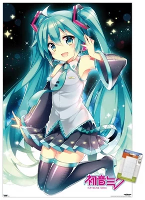 Постер Hatsune Miku Trends International, белый