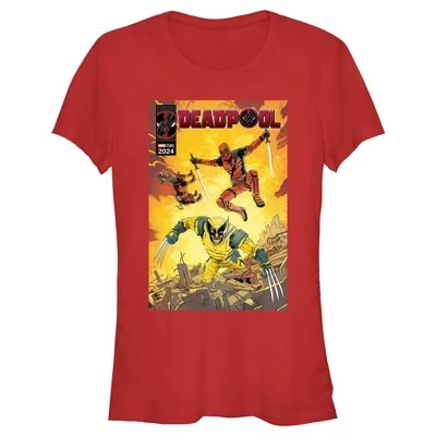 Футболка с обложкой комикса Junior's Marvel: & Wolverine Action, красная