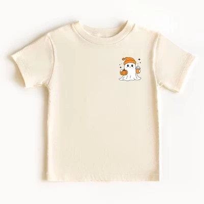 Кремовая футболка с коротким рукавом Ghost Pumpkin Spice Sparkle для малышей