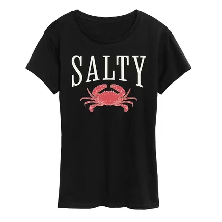 Женская футболка с принтом Instant Message Salty Crab, черная