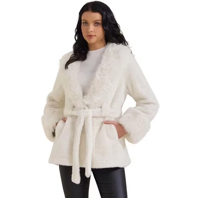 Женская куртка INSPIRE CHIC из искусственного меха, белая