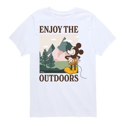 Enjoy The Outdoors Mickey Short Sleeve Graphic T-Shirt white