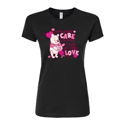 Женская приталенная футболка с рисунком Care Too Much Called Love черного цвета