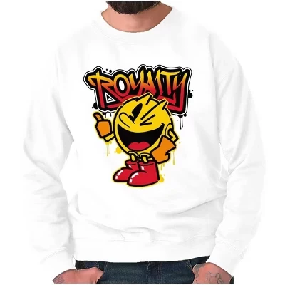 Толстовка PACMAN для видеоигр Royalty для мужчин или женщин с лицензией белого цвета