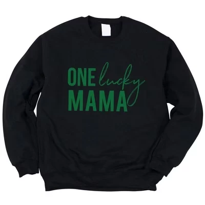 Женская толстовка с рисунком One Lucky Mama midnight