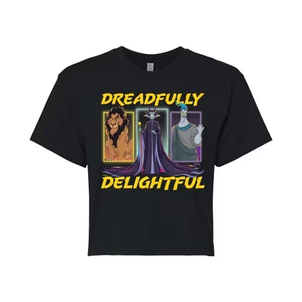 Women's -  - Dreadlfully Delightful Scar Maleficent Hades Cropped Graphic T-Shirt black