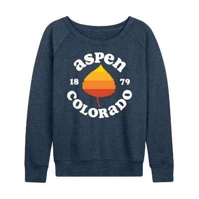Женская - - Aspen Colorado 1879 Легкая французская махровая рубашка с широким вырезом и длинным рукавом с графическим рисунком heather indigo