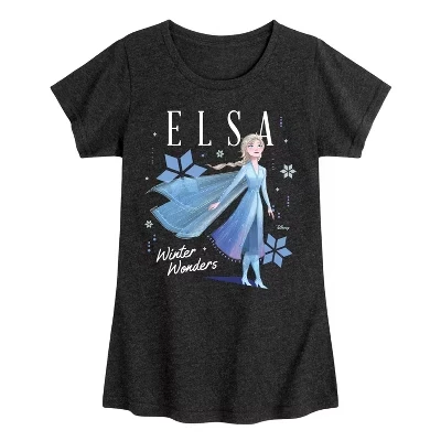 Приталенная футболка с коротким рукавом и графическим рисунком Elsa Winter Wonders черного цвета