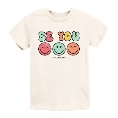Кремовая молодежная футболка с коротким рукавом SmileyWorld Be You Groovy